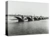 Old Waterloo Bridge and the South Bank, London, 1895-null-Stretched Canvas
