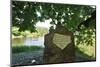 Old Weser stone at the confluence of Werra and Fulda, Hannoversch Münden, Lower Saxony, Germany-Joachim Jockschat-Mounted Photographic Print