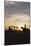 Old West, New West, Man Sitting on Horse with Oil Refinery at Sunset-David R^ Frazier-Mounted Photographic Print