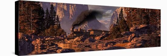 Old West Steam Locomotive-Designwest-Stretched Canvas