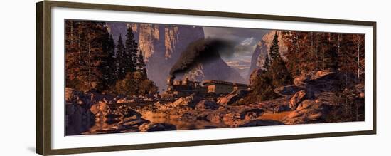 Old West Steam Locomotive-Designwest-Framed Premium Giclee Print