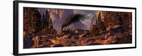 Old West Steam Locomotive-Designwest-Framed Premium Giclee Print