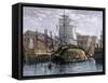 Old Whaling Ship Hove Down for Repairs, New Bedford, Massachusetts, c.1800-null-Framed Stretched Canvas