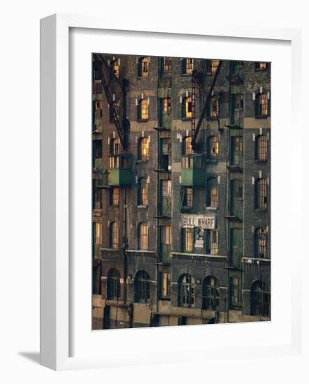 Old Wharf Building at Dusk, Docklands, London, England, United Kingdom, Europe-Woolfitt Adam-Framed Photographic Print