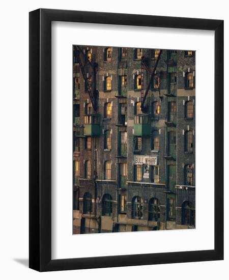 Old Wharf Building at Dusk, Docklands, London, England, United Kingdom, Europe-Woolfitt Adam-Framed Photographic Print