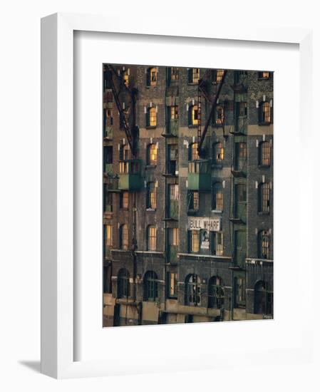 Old Wharf Building at Dusk, Docklands, London, England, United Kingdom, Europe-Woolfitt Adam-Framed Photographic Print