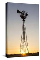 Old Windmill at Sunset Near New England, North Dakota, USA-Chuck Haney-Stretched Canvas