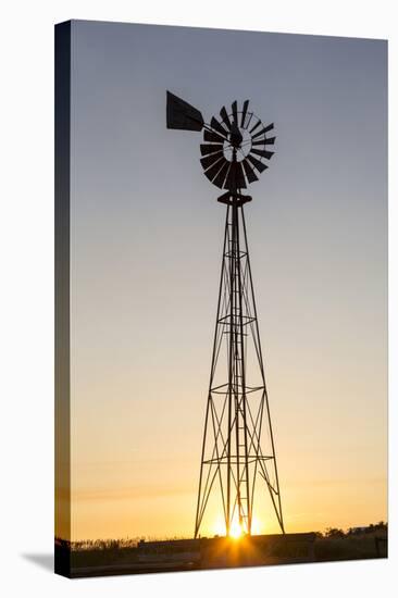 Old Windmill at Sunset Near New England, North Dakota, USA-Chuck Haney-Stretched Canvas