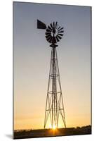 Old Windmill at Sunset Near New England, North Dakota, USA-Chuck Haney-Mounted Photographic Print