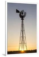 Old Windmill at Sunset Near New England, North Dakota, USA-Chuck Haney-Framed Photographic Print