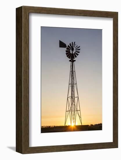 Old Windmill at Sunset Near New England, North Dakota, USA-Chuck Haney-Framed Photographic Print