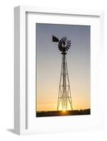 Old Windmill at Sunset Near New England, North Dakota, USA-Chuck Haney-Framed Photographic Print