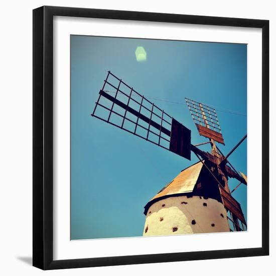 Old Windmill Fuerteventura, Canary Islands, Spain-nito-Framed Photographic Print