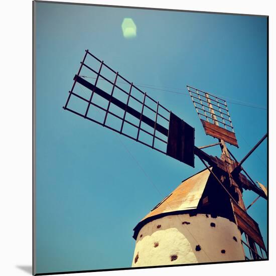 Old Windmill Fuerteventura, Canary Islands, Spain-nito-Mounted Photographic Print