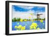 Old Windmill in Kinderdijk-Elshout Netherlands-SerrNovik-Framed Photographic Print