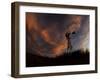 Old Windmill is Silhouetted Against Clouds Colored by the Setting Sun-null-Framed Photographic Print