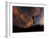 Old Windmill is Silhouetted Against Clouds Colored by the Setting Sun-null-Framed Photographic Print