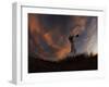 Old Windmill Silhouetted Against Clouds Colored by the Setting Sun-null-Framed Photographic Print