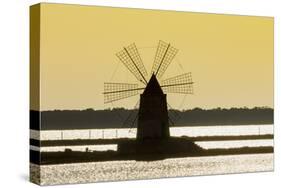 Old Windmill Used to Raise Water from the Stagnone Lagoon into Salt Pans South of Trapani-Rob Francis-Stretched Canvas