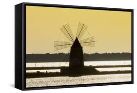 Old Windmill Used to Raise Water from the Stagnone Lagoon into Salt Pans South of Trapani-Rob Francis-Framed Stretched Canvas