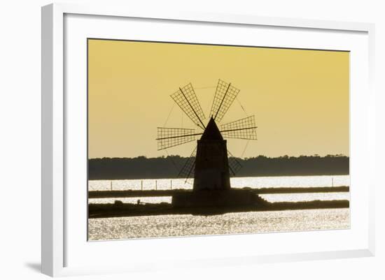 Old Windmill Used to Raise Water from the Stagnone Lagoon into Salt Pans South of Trapani-Rob Francis-Framed Photographic Print