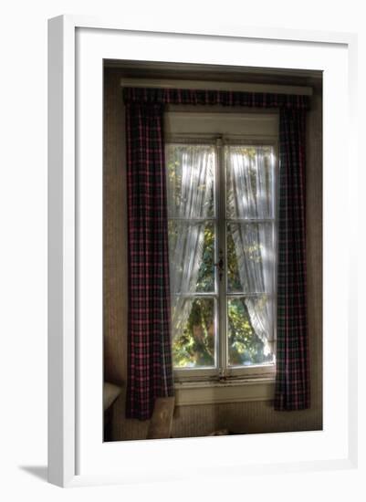 Old Window with Tartan Curtain-Nathan Wright-Framed Photographic Print