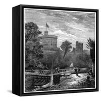 Old Windsor Lock, 1880-Robert Taylor Pritchett-Framed Stretched Canvas