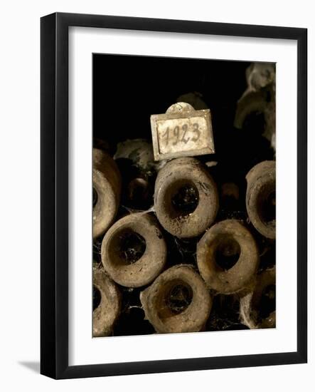Old Wine Bottles in Jean-Louis Trapet's Wine Cellar, Burgundy-Joerg Lehmann-Framed Photographic Print