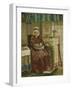 Old Woman by the Fireplace-August Allebe-Framed Art Print