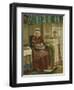 Old Woman by the Fireplace-August Allebe-Framed Art Print