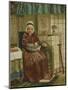 Old Woman by the Fireplace-August Allebe-Mounted Art Print
