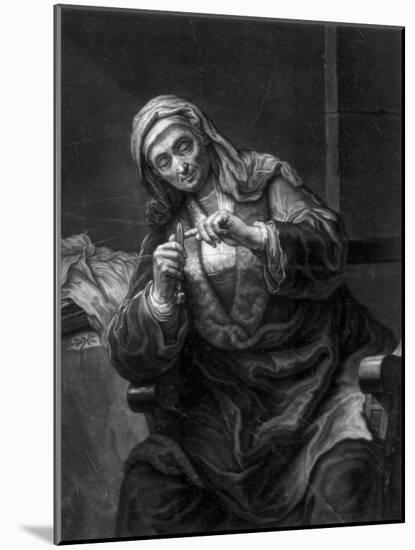 Old Woman Cutting Her Nails, 18th or 19th Century-J Haid-Mounted Giclee Print