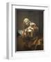 Old Woman Cutting Her Nails-Rembrandt van Rijn-Framed Art Print