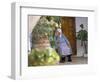 Old Woman Dozing at Monastery, Paleokastritsa, Corfu, Greek Islands, Greece-Hans Peter Merten-Framed Photographic Print