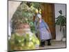 Old Woman Dozing at Monastery, Paleokastritsa, Corfu, Greek Islands, Greece-Hans Peter Merten-Mounted Photographic Print