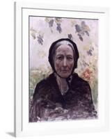 Old Woman (Dressed in Black, with Wisteria)-Giuseppe De Nittis-Framed Art Print