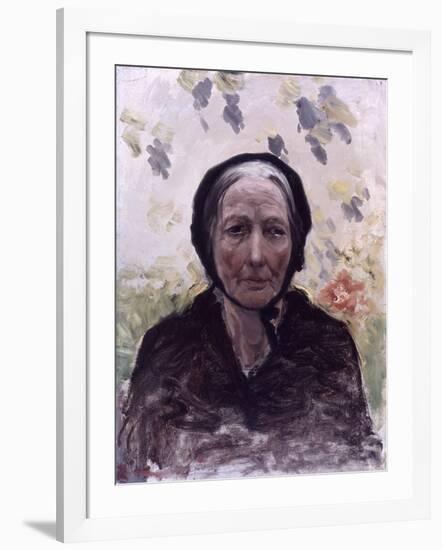 Old Woman (Dressed in Black, with Wisteria)-Giuseppe De Nittis-Framed Art Print