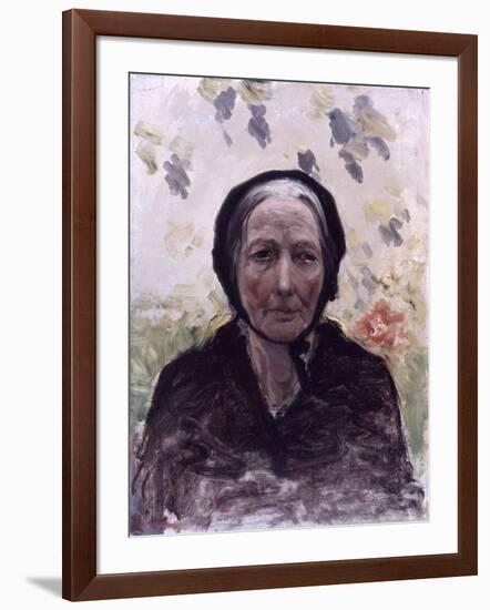 Old Woman (Dressed in Black, with Wisteria)-Giuseppe De Nittis-Framed Art Print