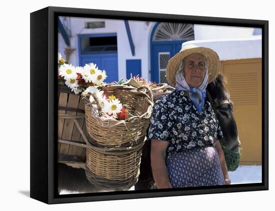 Old Woman, Hora, Mykonos, Cyclades, Greece-Gavin Hellier-Framed Stretched Canvas