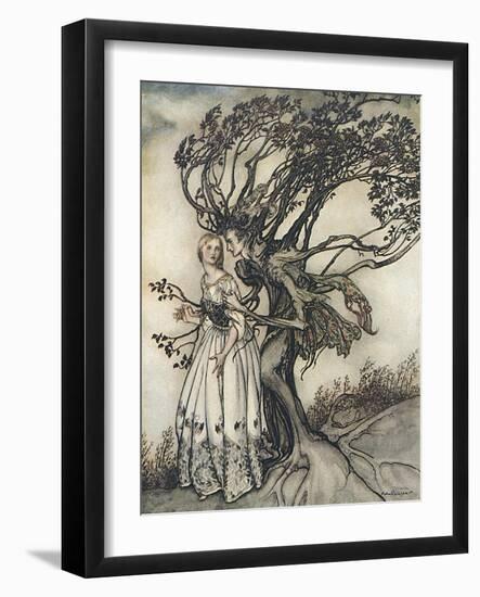 Old Woman in the Wood-Arthur Rackham-Framed Photographic Print