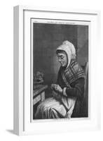 Old Woman Knitting-Frans Huard-Framed Art Print