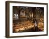 Old Woman Lighting Butter Lamps in Front of Buddha Statues Draped with New Silk Scarves-Don Smith-Framed Photographic Print