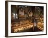 Old Woman Lighting Butter Lamps in Front of Buddha Statues Draped with New Silk Scarves-Don Smith-Framed Photographic Print