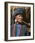 Old Woman of Small Ann Tribe in Traditional Attire Smoking a Pipe, Sittwe, Burma, Myanmar-Nigel Pavitt-Framed Photographic Print