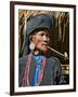 Old Woman of Small Ann Tribe in Traditional Attire Smoking a Pipe, Sittwe, Burma, Myanmar-Nigel Pavitt-Framed Photographic Print