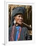 Old Woman of Small Ann Tribe in Traditional Attire Smoking a Pipe, Sittwe, Burma, Myanmar-Nigel Pavitt-Framed Photographic Print