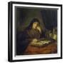 Old Woman Reading a Book-Abraham van Dyck-Framed Giclee Print