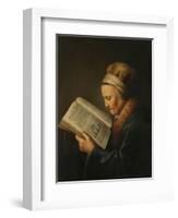 Old Woman Reading, c.1631-2-Gerrit or Gerard Dou-Framed Giclee Print