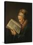 Old Woman Reading, c.1631-2-Gerrit or Gerard Dou-Stretched Canvas