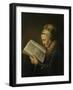 Old Woman Reading-Gerard Dou-Framed Art Print